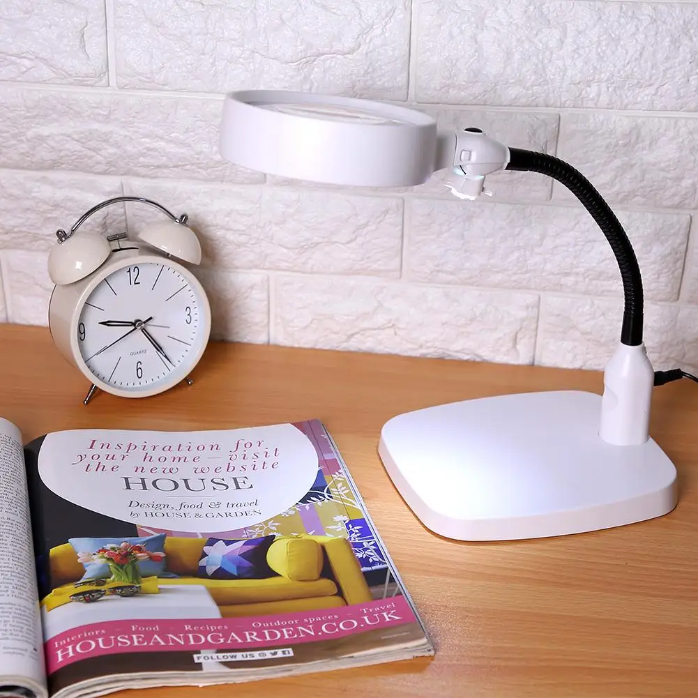 10X Multifunctional Desktop Magnifier Rechargeable LED Magnifying Glass