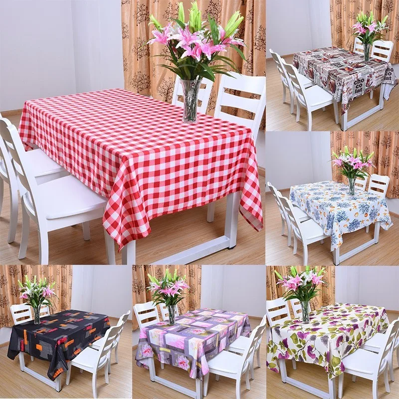 

Waterproof Modern Square Lattice Small Fresh Nordic Pastoral Style Tea Rectangular Table Cloth