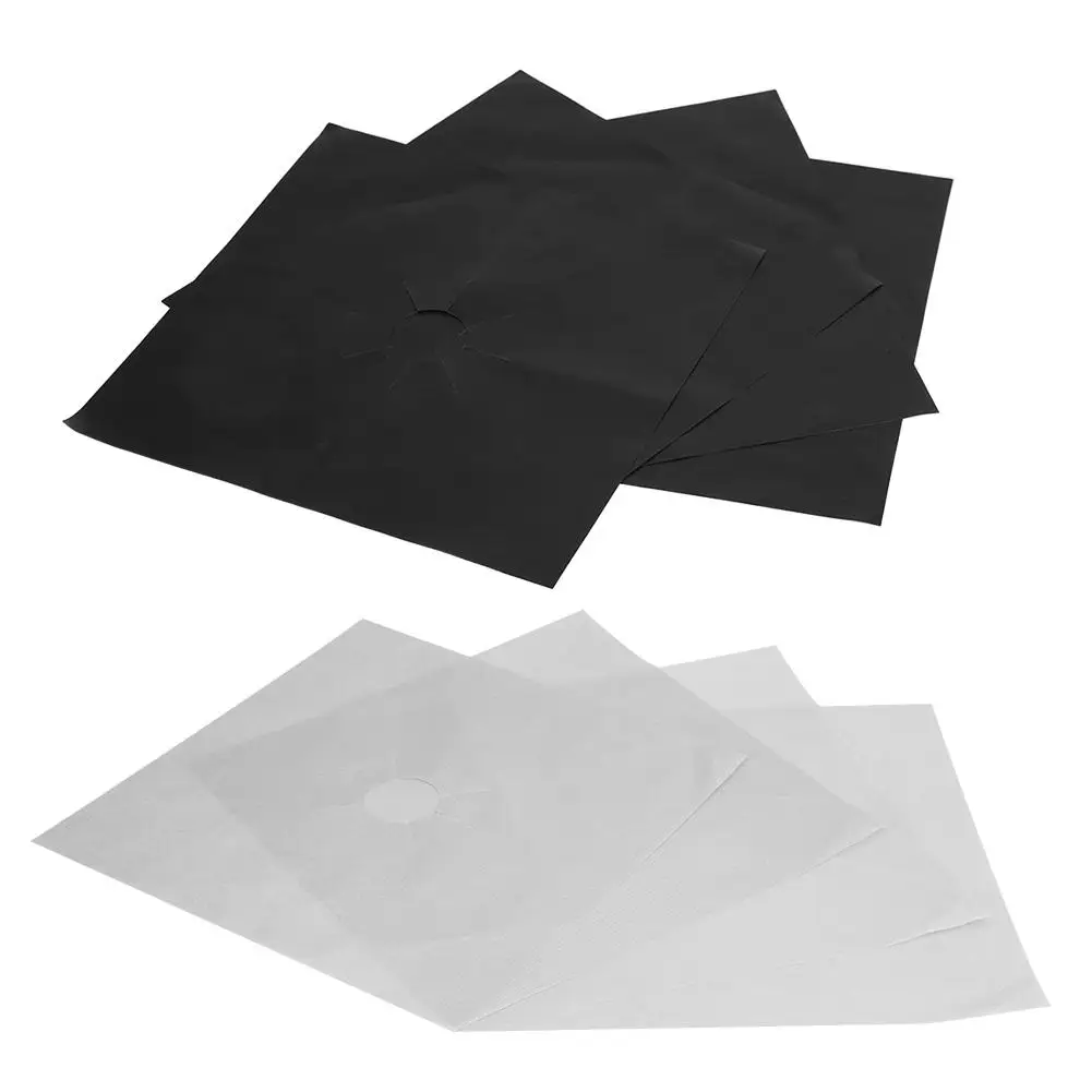 

4Pcs Removable Easy Clean Square Foil Gas Hob Stove Burner Covers Fire Protector Non-Stick Oil Protection Mat Kitchen Tool