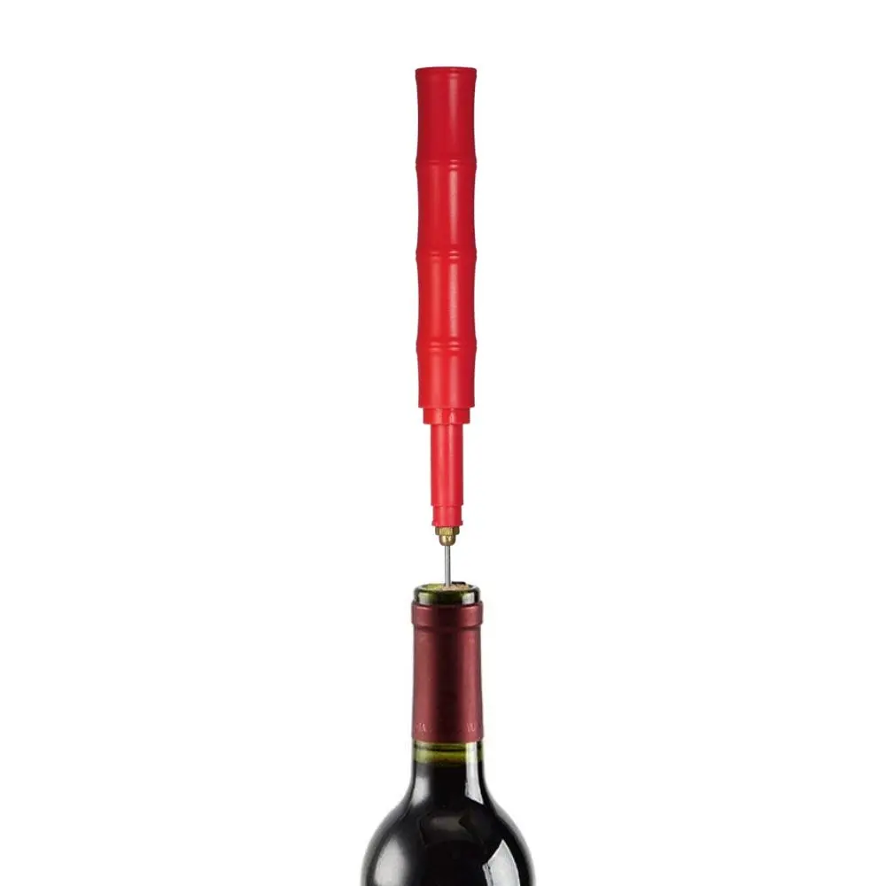 

Bamboo Shape Air Pressure Wine Bottle Opener Corkscrew Remover Wine Bottle Opener with Foil Cutter House Warming Gift