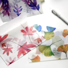 8 шт./партия песня упавших листьев тусклый лак прозрачная открытка сообщение Lomo карта Kidss конверт для хранения Органайзер