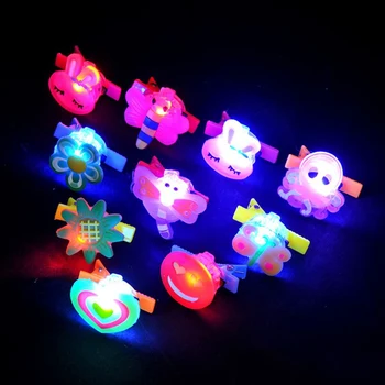 

5 Pcs/lot Lovely Cartoon Glowing Hair Clip Soft Flash Tail Hairpin Glow Sticks Light Stick Party Camping Led Luminous toys