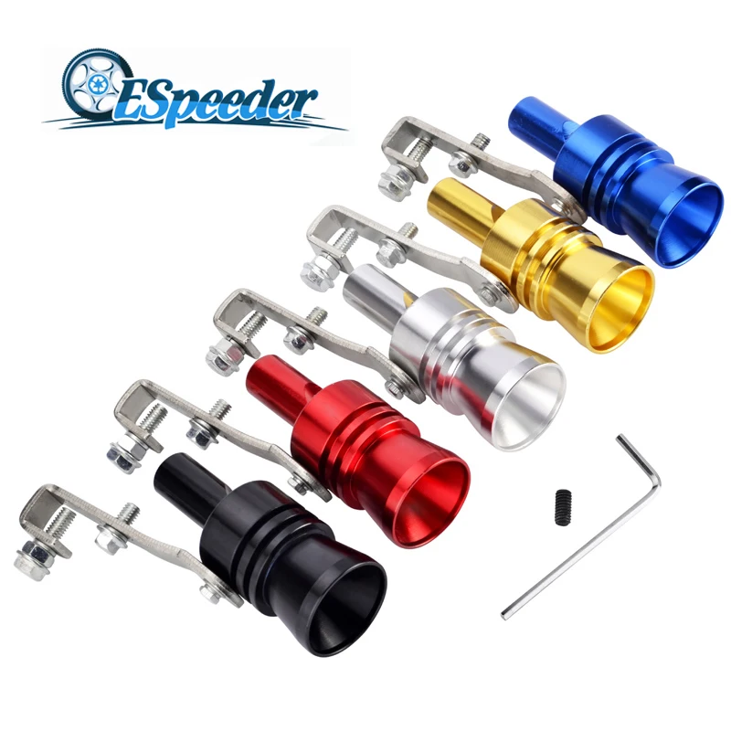 

ESPEEDER Size XL Fitment Universal Car Whistle Fake Turbo Sound Simulator Blow Off Valve BOV Aluminum Exhaust Tip Muffler Pipe