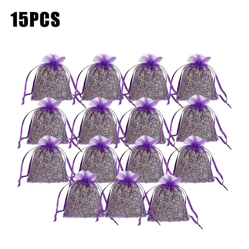 

15 Pieces Of Lavender Sachet Natural Dried Flower Fragrant Deodorant Holiday Gift Car Interior Bedroom Lasting Fragrance