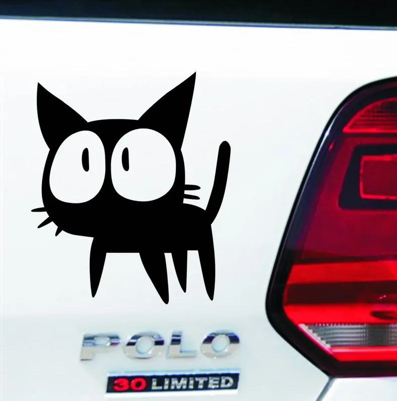 Automobile Change Loading Paste Cover Scratch Reflect Light Decal Cartoon Comic Black White Cat Car Body Sticker Subsidies | Автомобили и