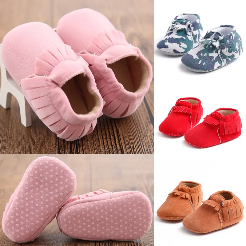 

Infant Toddler Baby Boy Girl Soft Sole Crib Shoes Sneaker Newborn To 18 Months Solid Fringe Warm Tassels Cute Comfy Shoes