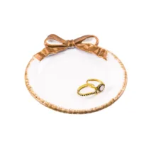 Resin White Jewelry Tray Trinket Dish with Retro Bow Design Necklace Earrings Rings Jewelry Organizer Plates Decoration Crafts