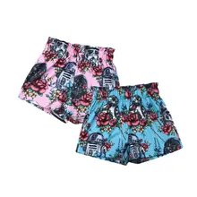 Летние Новые популярные хлопковые шорты с цветочным принтом для маленьких девочек и мальчиков штаны с эластичной резинкой на талии штанишки для малышей модные укороченные штаны для девочек