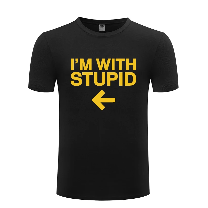 

I'm With Stupid Spoof Funny Creative Men's T-Shirt T Shirt Men 2018 New Short Sleeve O Neck Cotton Casual Top Tee