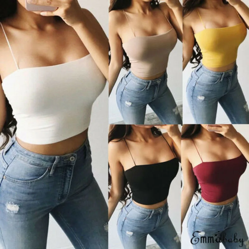 

2019 New Brand Fashion Summer Sexy Women Crop Top Casual Blouse Vest T-Shirt Sleeveless Tank tops S M L