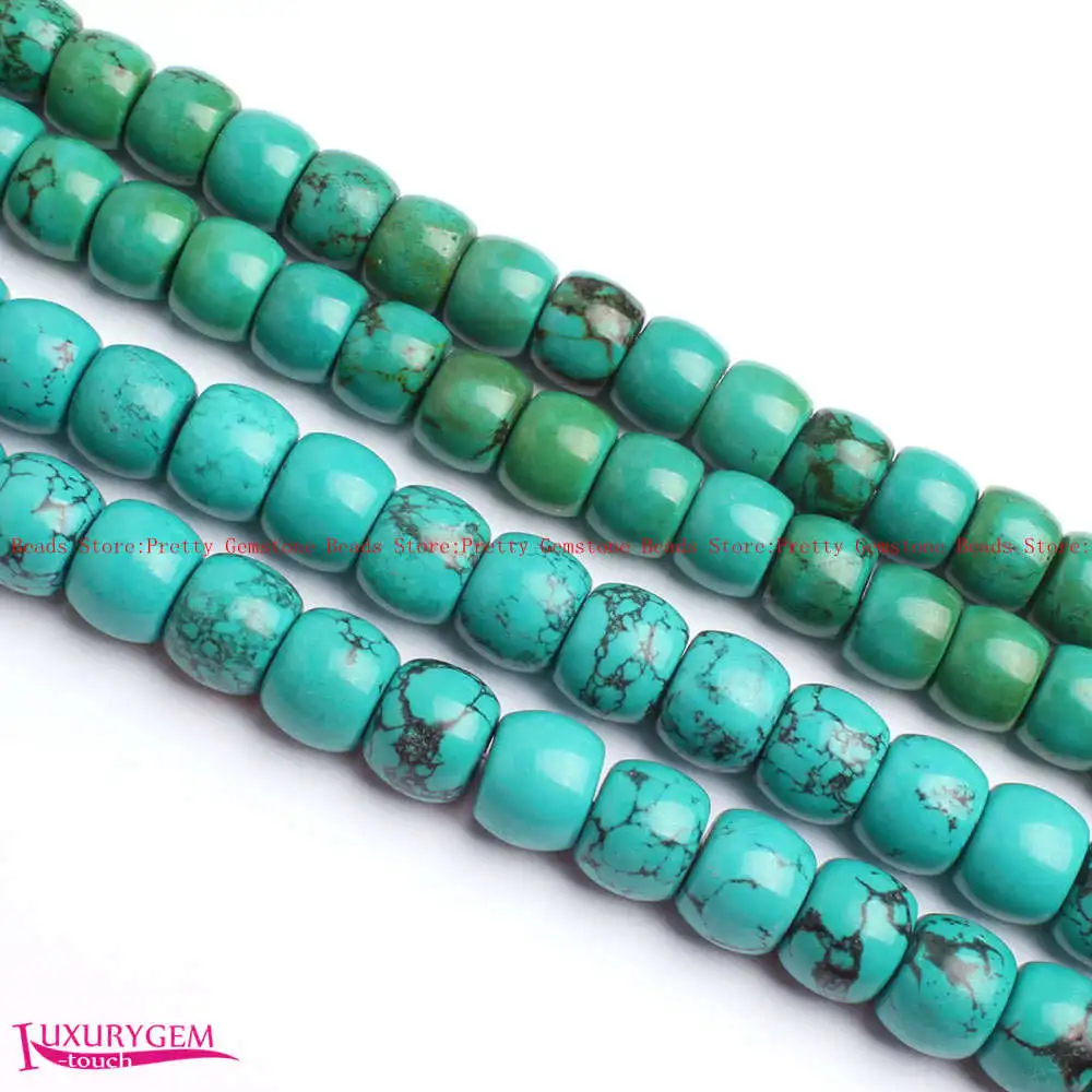 

12mm 14mm 16mm Smooth Blue Green Natural Turquoises Wheel Shape DIY Beads 15" Jewelry Making wj446