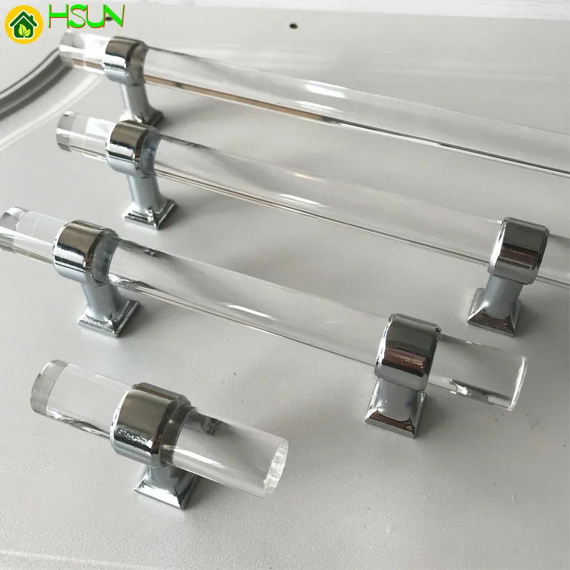 2 pcs Various Sizes Modern Style Acrylic Drawer Knobs T