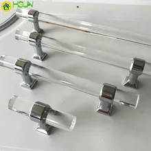 2 pcs Various Sizes Modern Style Acrylic Drawer Knobs T bar long Handle Bathroom Pulls Kitchen Cabinet Door Handle Pull