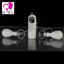 LOAEY Vibrating Nipple Suckers, Vibrating breast massage device for female masturbation, 7 stimulating patterns