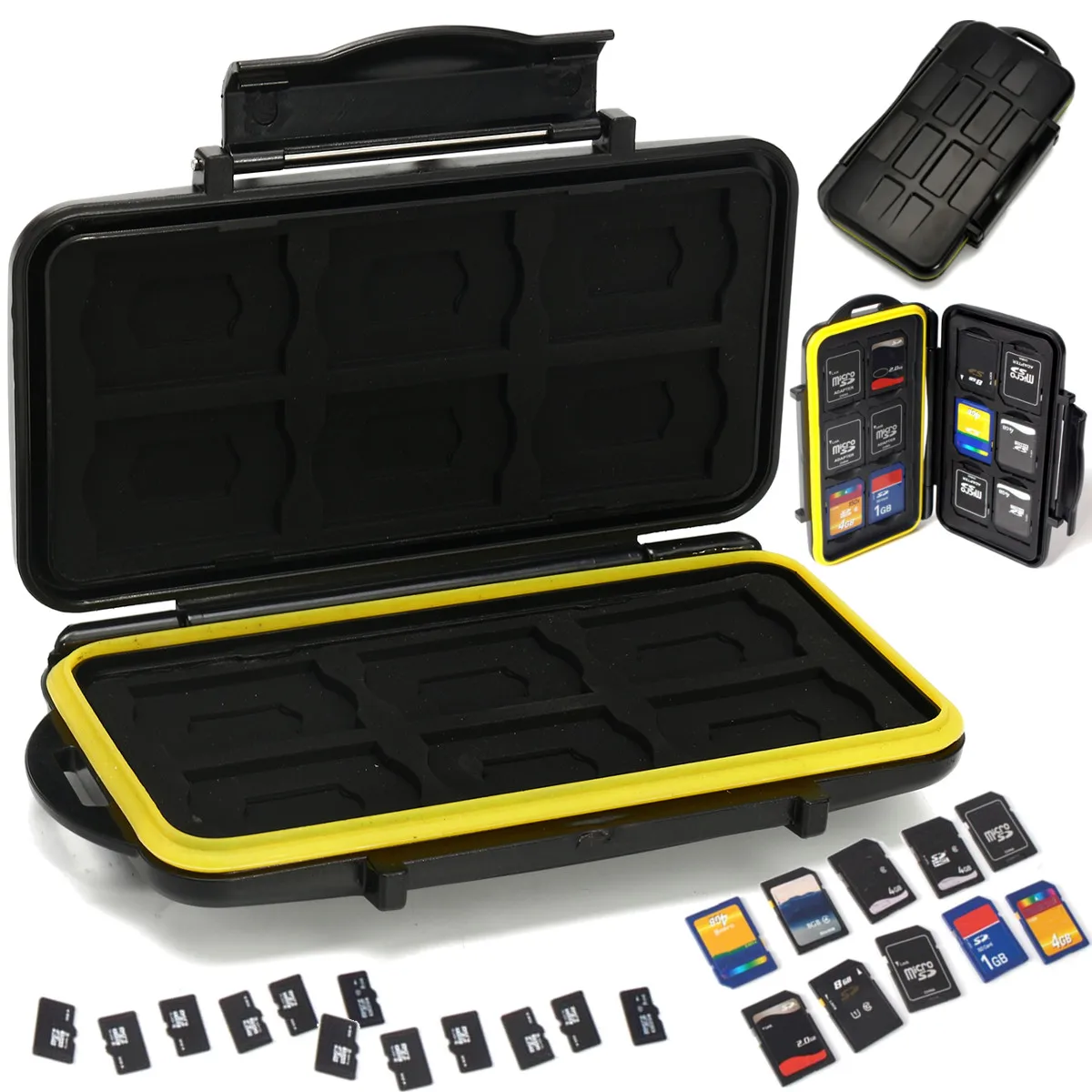 

12SD+12TF Waterproof Memory Card Storage Box Holder Memory Card Carrying Pouch Case All In One Anti-Shock Camera Memory Card Bag