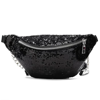 

Waist Bag New Women Waist Fanny Packs Belt Bags Luxury Fashion Women Bling Sequins Shoulder Messenger Chest Bag heuptas wandelen