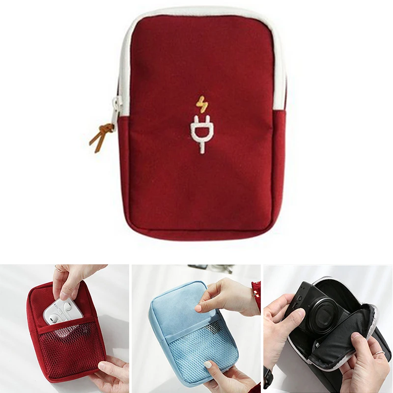 سماعة أذن صغيرة كابل بيانات USB السفر المحمولة حالة المنظم الحقيبة تخزين أكياس