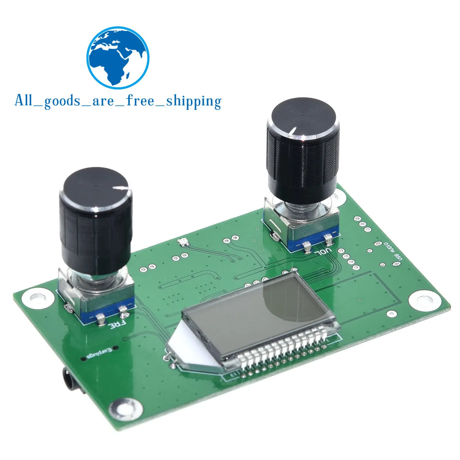

FM Radio Receiver Module Frequency Modulation Stereo Receiving PCB Circuit Board With Silencing LCD Display 3-5V LCD Module
