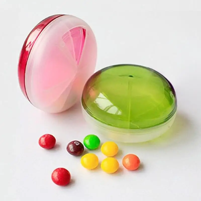 

Portable 3 Grid Round Mini Tablet Pill Case Medicine Box Holder Storage Container Organizer