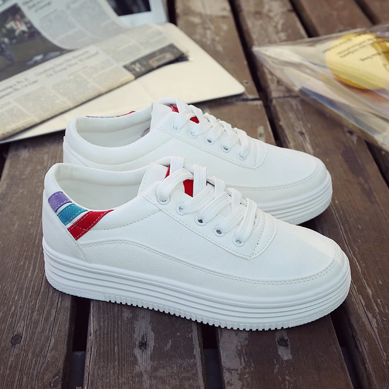 

Female Platform White Slip On Shoes Women Leather Flats Casual Loafers Tenis Sneakers 2019 Women Zapatos Mujer