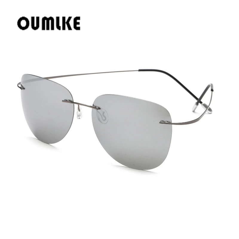 

2019 Fashion Driving Ultralight Titanium Polarized Sunglasses Brand Design Rimless Aviation Sun Glasses Oculos De Sol
