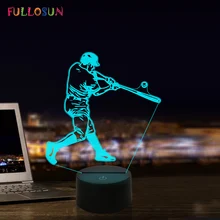 Lampe d'illusion d'athlète de Baseball 3D, LED tactile USB, pour Table de bureau, cadeau pour amis, nouveauté, veilleuse