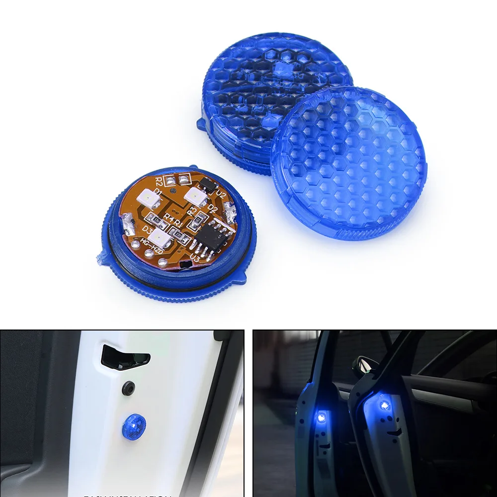 2Pcs Universal Car Door LED Light Opened Warning Flash Light Kit