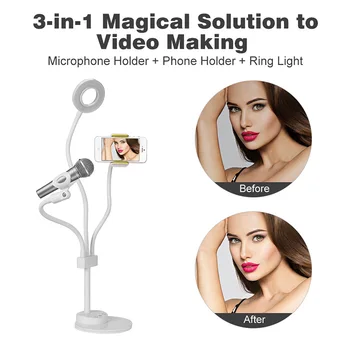 

3 in 1 Magical solution to video making phone holder ring light, mobile fill light, mobile phone fill light bracket