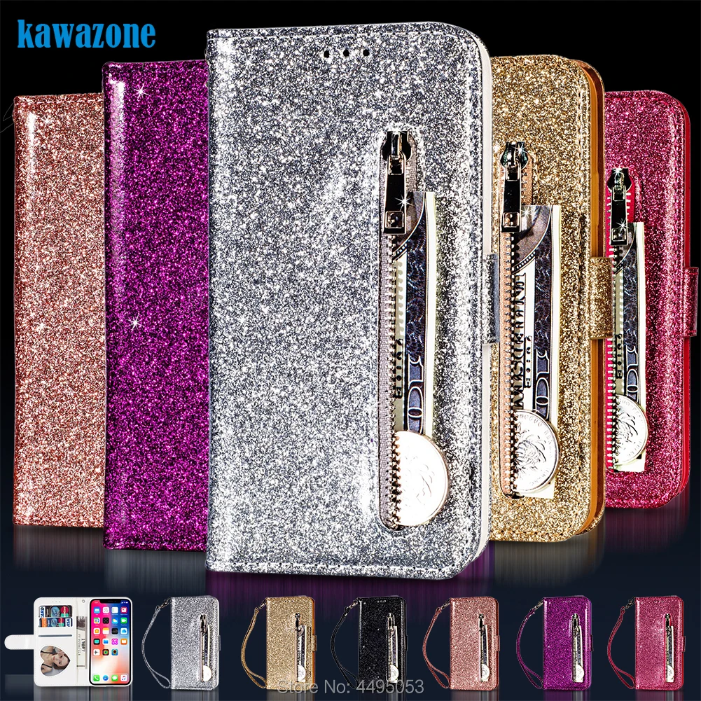 Чехол книжка etui coque для Samsung Galaxy A6 J4 J6 Plus 2018 Prime + с мягким ТПУ блестящим бумажником