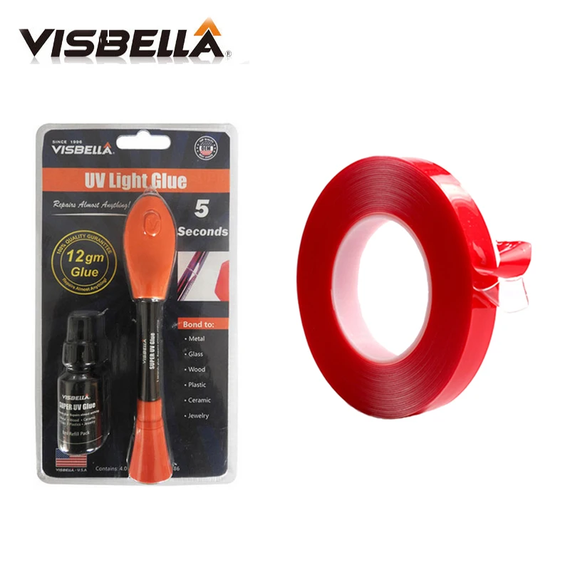 

Visbella 5 Second Fix 3M Red Double Sided Adhesive Tape Refill Bottle Liquid Plastic Welding Glue Hand Tool Transparent Sets