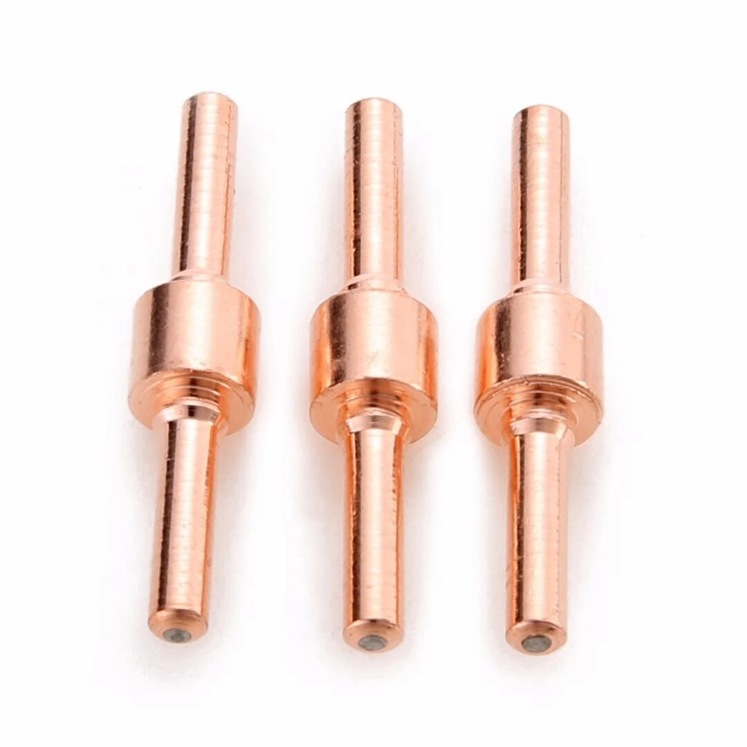 100Pcs Red Copper Extended Long Plasma Cutter Tip Electrodes Nozzles Kit Mayitr Consumable For Pt31 Lg40 40A Cutting Welder Tool
