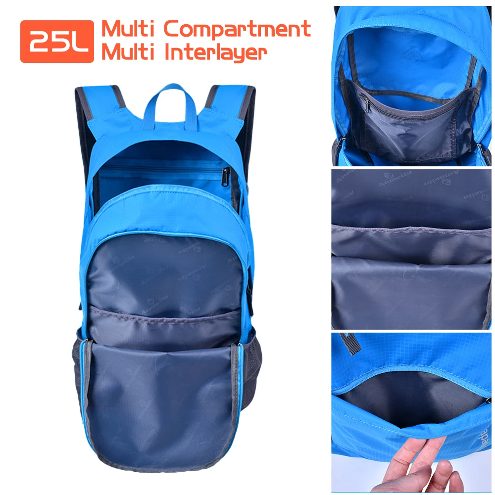 Arrampicata Bicicletta Resistente Sacchetto Campeggio Acqua Light blue red Pieghevole All'aria Escursionismo Di In Leggero Zaino Zainetto Del Sport 25l Blue Escursioni Aperta Pacchetto black green qTIwPHZ