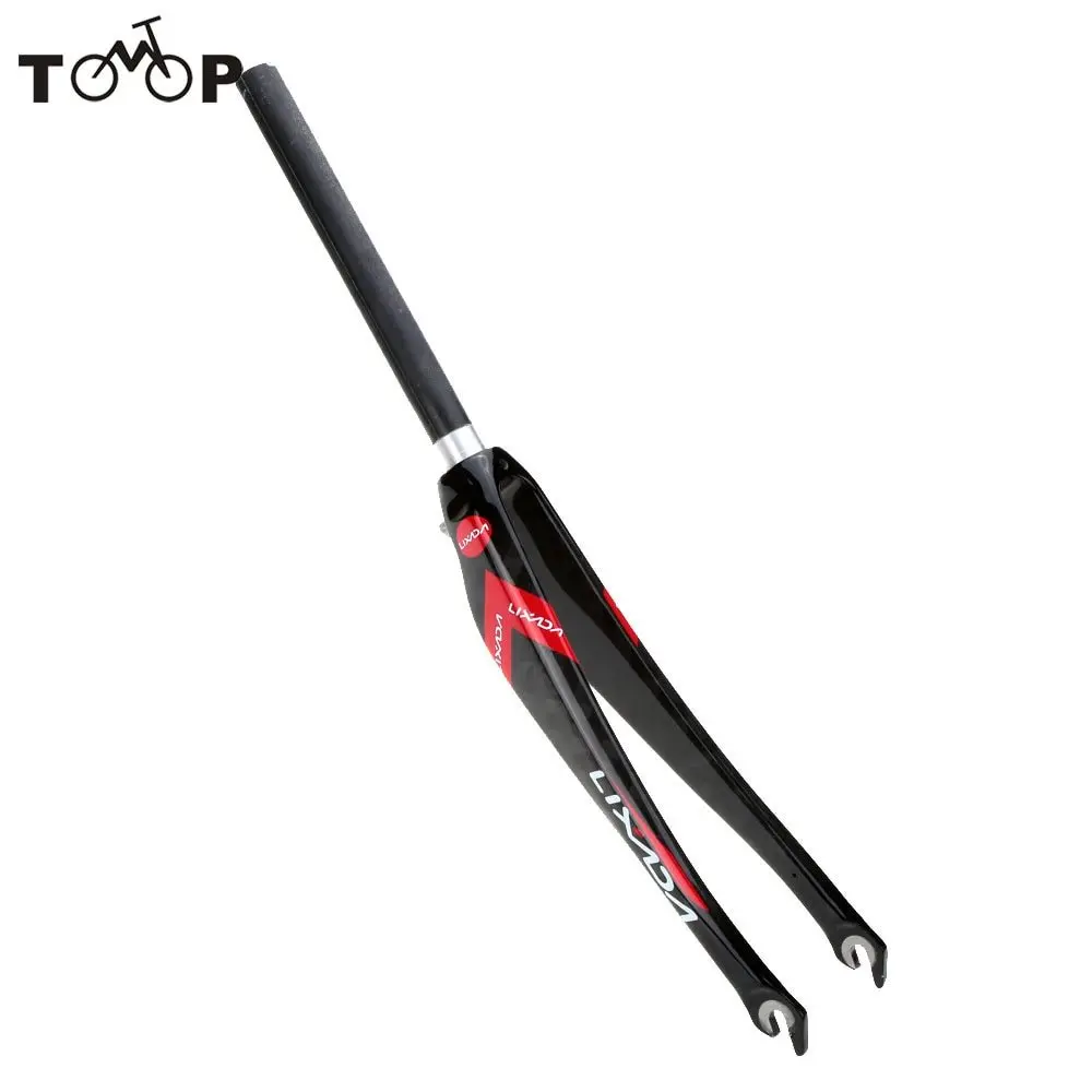 

28.6mm 680C 1-1/8 3K Full Carbon Fiber Road Bike Front Fork Fixed Gear Cycling Bicycle Front Fork for Disc Brake/V-brake
