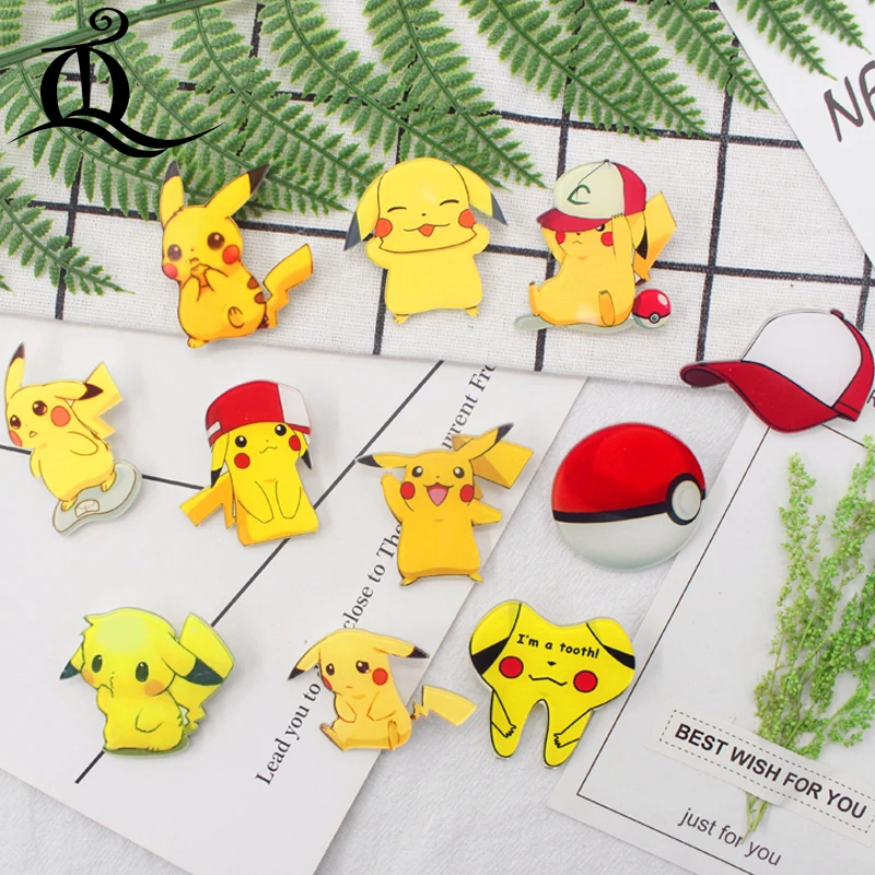 

JL 1PCS MIX Pokemon Cartoon Icons on The Pin Kawaii Icon Badge Bacges on Backpack Badges for Clothing Acrylic Badges Z8