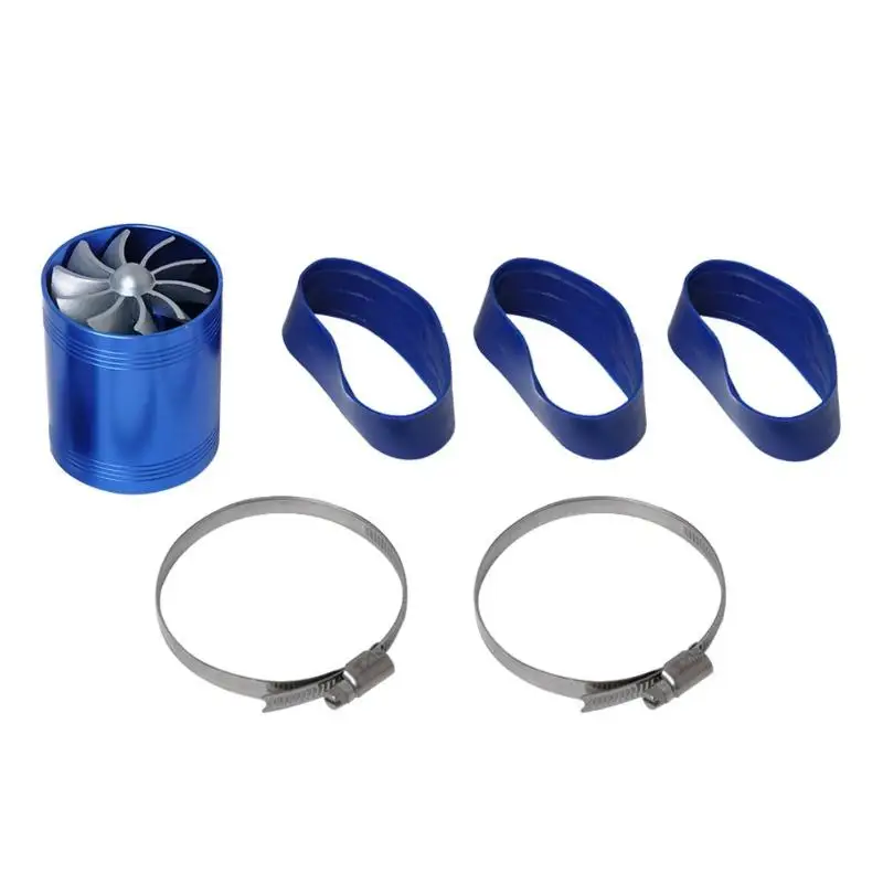 

Double Turbine Turbo Charger Air Intake Gas Fuel Saver Fan with 2 Holders