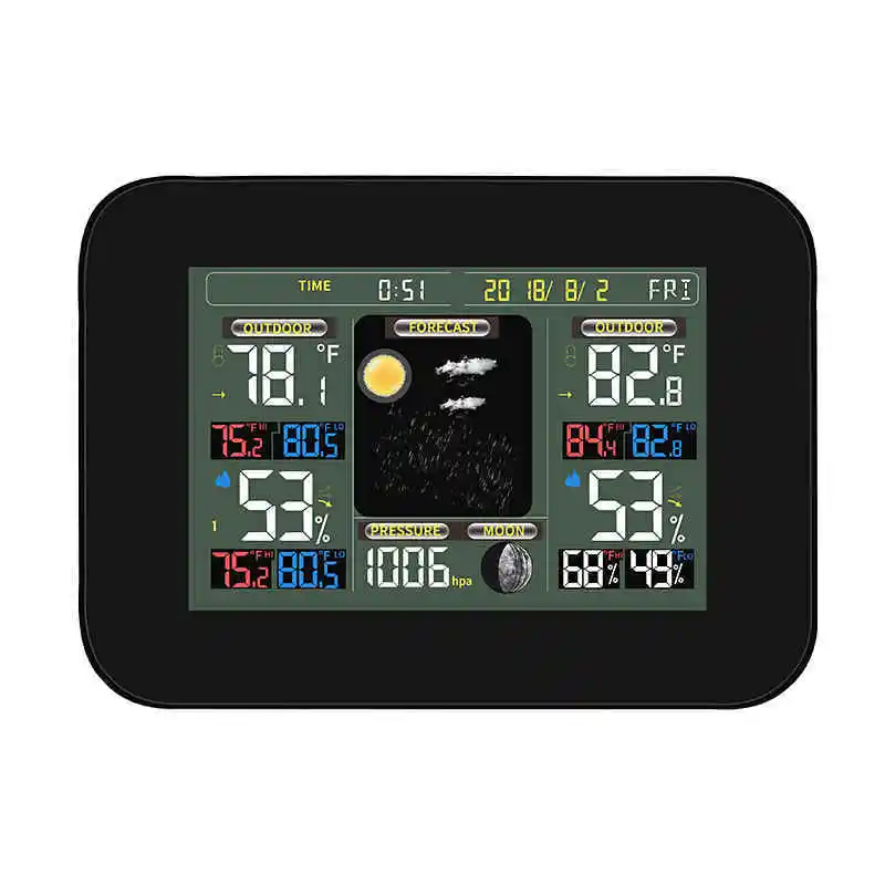

Digital Color Weather Station Barometer Thermometer Hygrometer Wireless Sensor LCD Display Weather Forecast Digital Alarm Clock