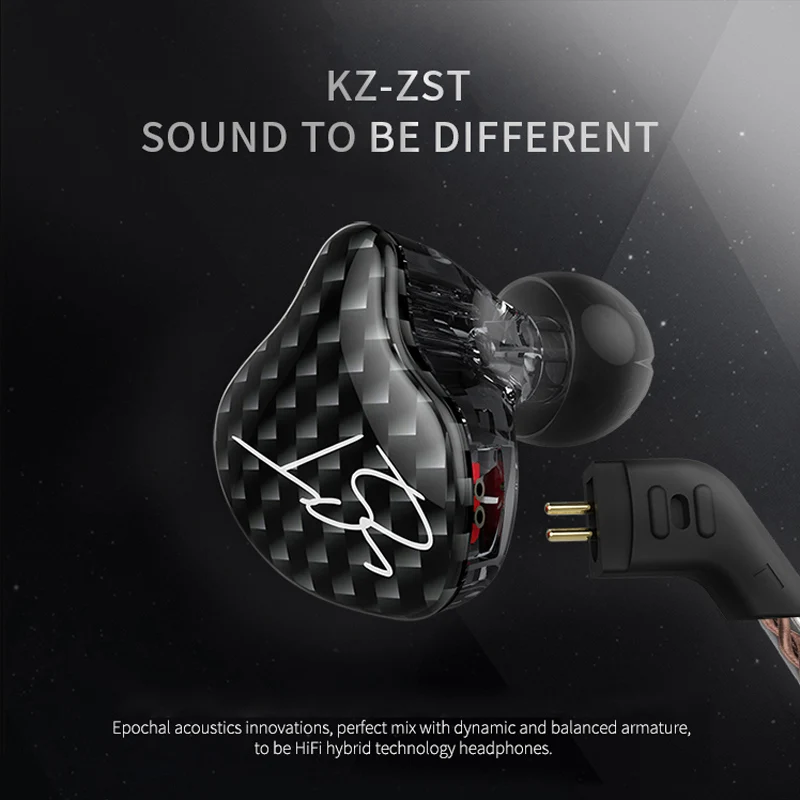 KZ ZST/ZST Pro Наушники Арматура двойной драйвер наушники съемный кабель в ухо монитор
