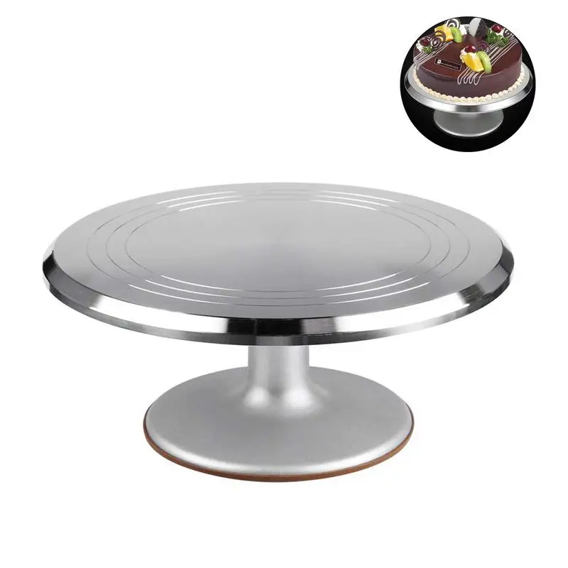 

2019 New Cake Decorating Supplies Aluminium Alloy Revolving 12 Inch Turntable Rotating Cake Stand Cake Baking Tools