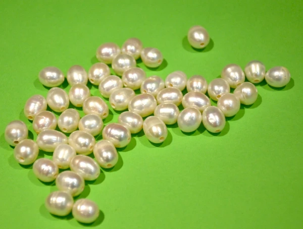 10-11mm big Freshwater rice pearl oval white beads large hole 2-3mm | Украшения и аксессуары