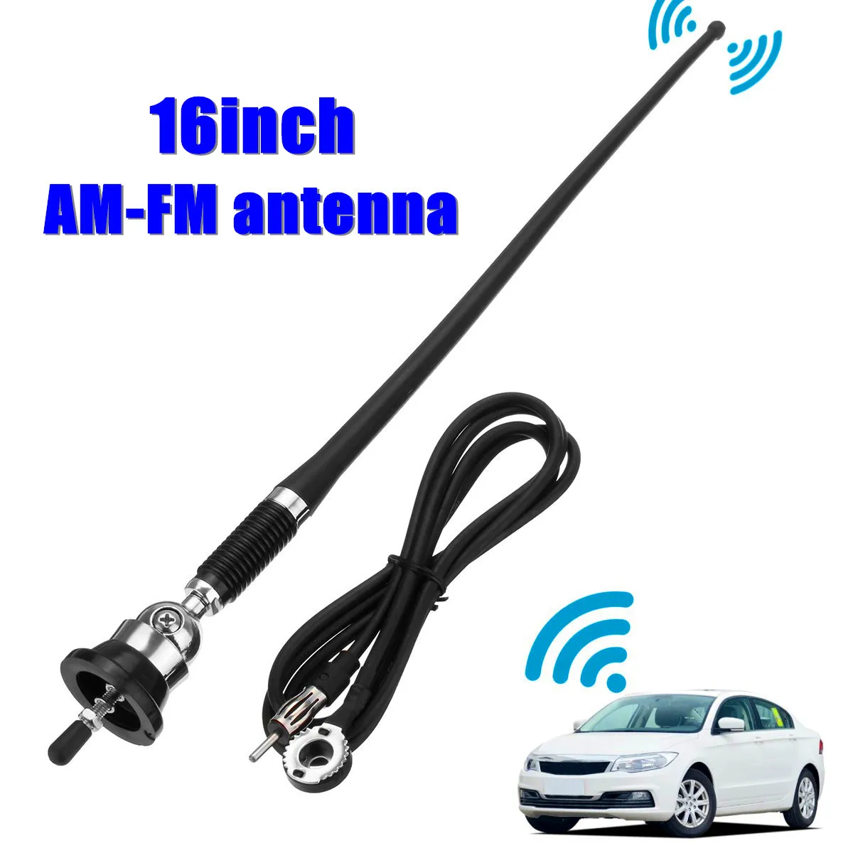 Zimo Antena universal para techo de coche 42 cm radio FM y AM 