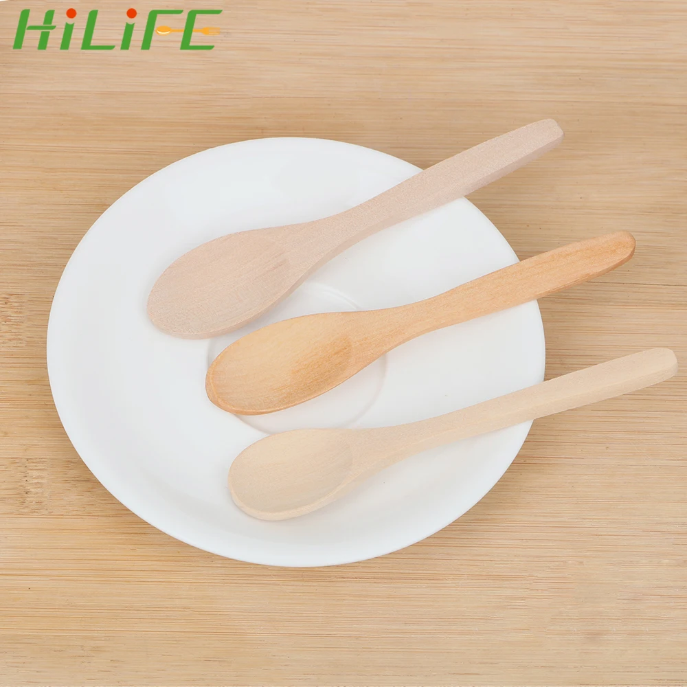 

HOOMIN Mini Wooden Spoon Bamboo Coffee Ice Cream Spoons Tableware Teaspoon Kitchen Cooking Utensil Tool Home Kitchen Accessories