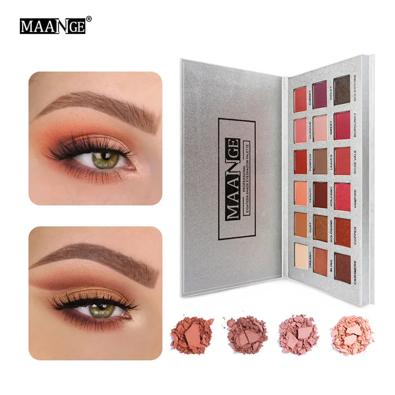 

18 Colors Fashion Eye Shadow Palette Matte Eye Shadow Luminous Metallic Radiant Palette Glitter Eye Shadow Makeup Set Cosmetics