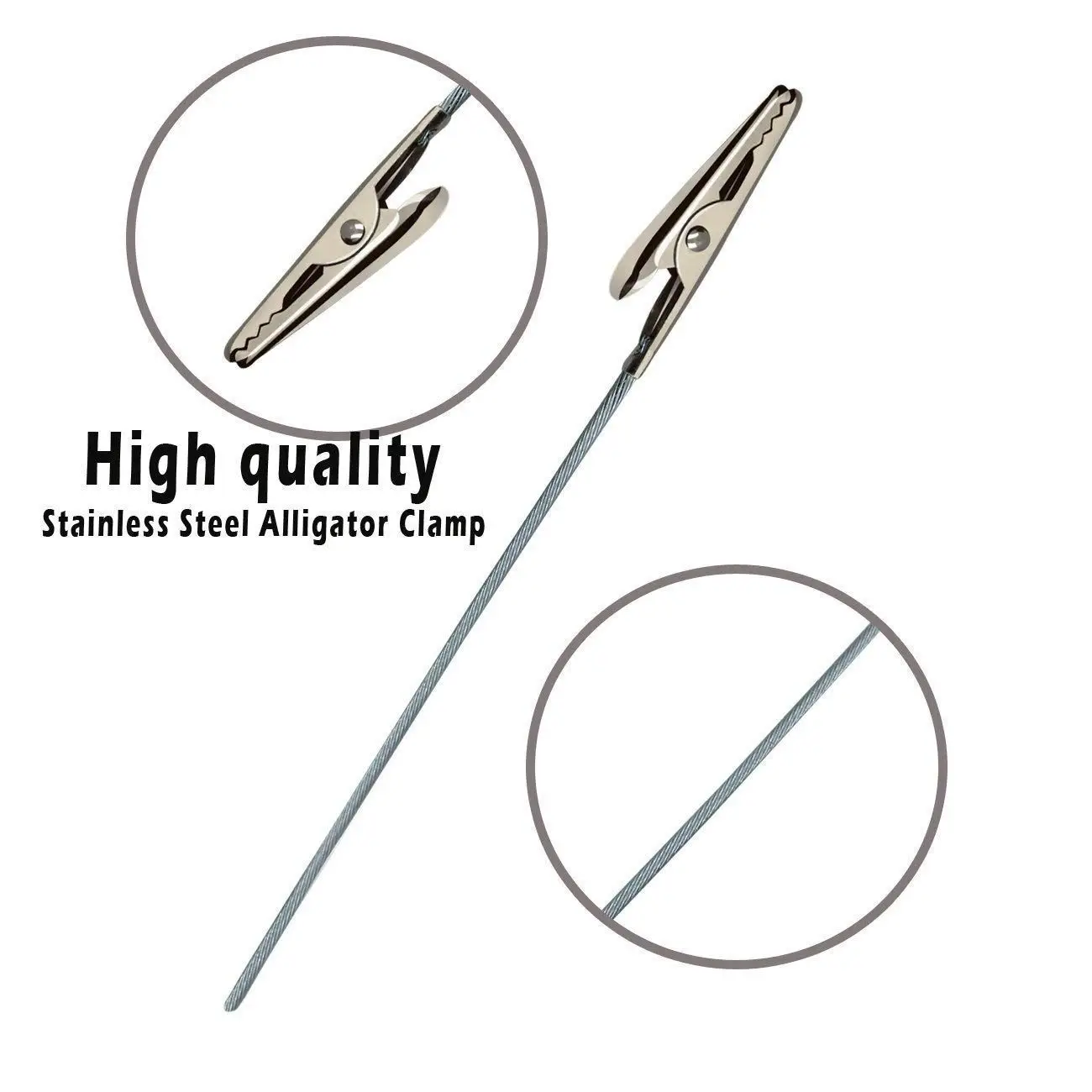 

ELEG-Set of 50 Wire Alligator Clamp Long-Tailed Alligator Iron Clip Clasp DIY Card Photo Memo Clip Holder 6 inch (150mm)