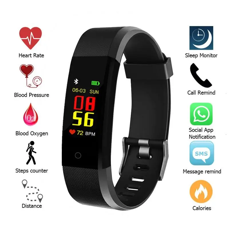 

Waterproof Smart Watch Fitness Tracker Bluetooth Pedometer Smart Band Bracelet ID115