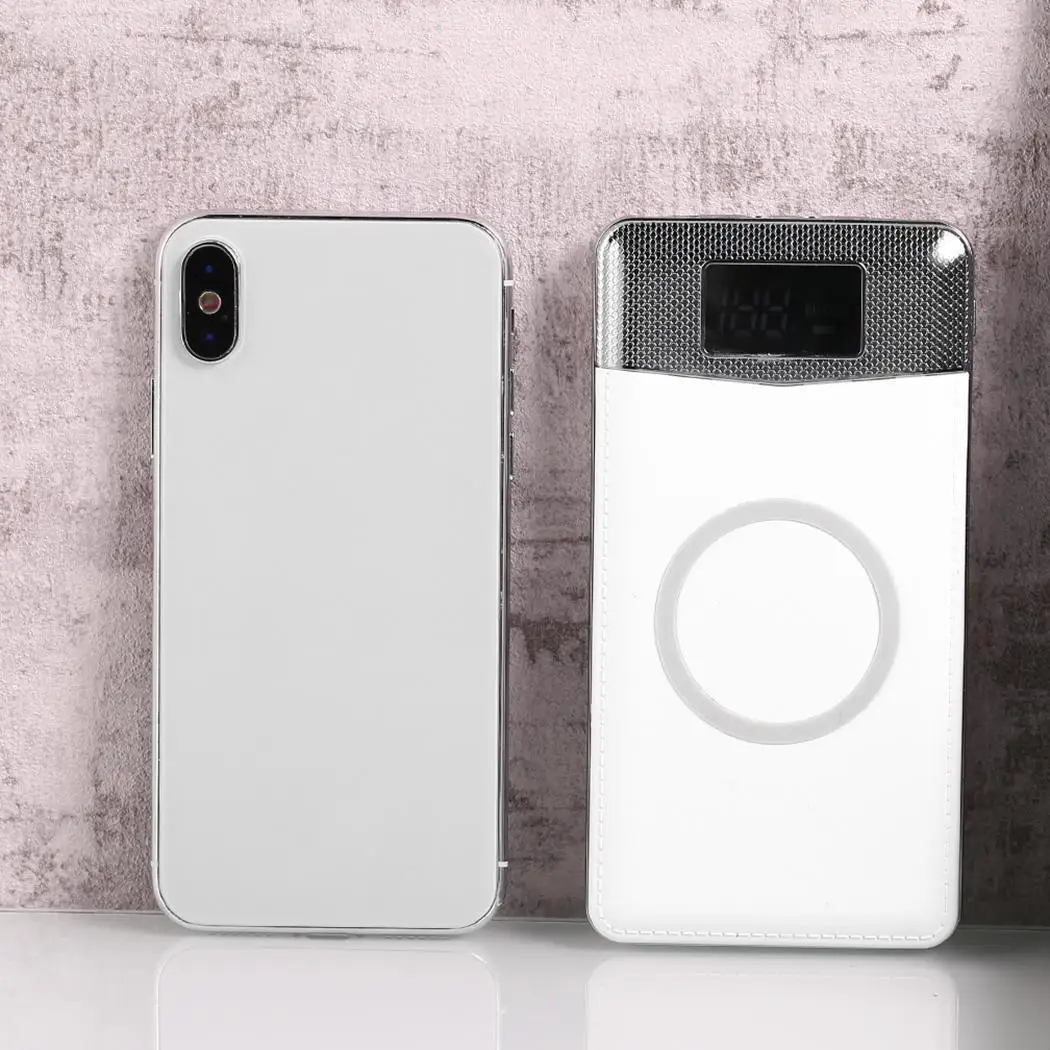 Portable Dual USB Wireless Charger Power Bank with LED Digital Display