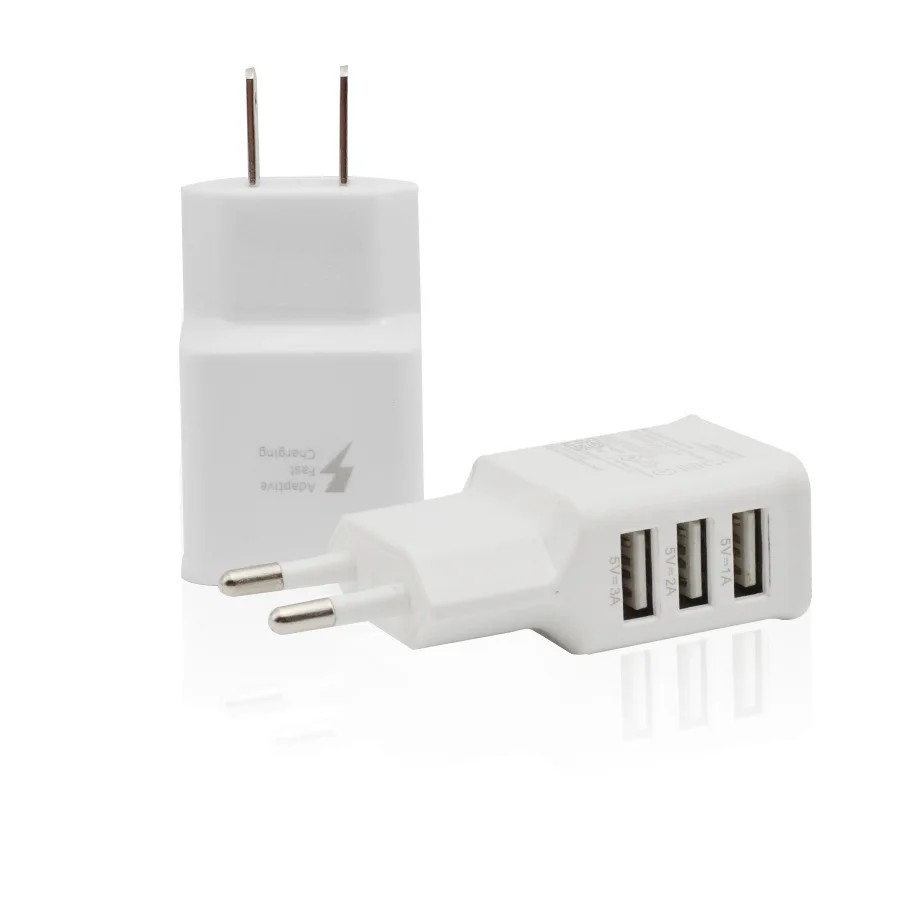 5V 2A EU US Plug 3 порта USB универсальный мобильный телефон зарядное устройство