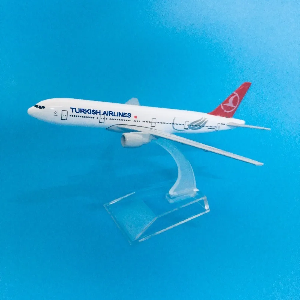 16 см модель самолета Модель самолета Турецкие авиалинии Боинг 777 самолет литой под давлением металлический самолет модель 1:400 самолет игрушка подарок Турция