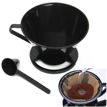1 комплект пластиковый конус кофе фильтр чайник кофейник чашка капельница инструмент+ мерная ложка