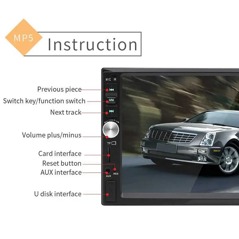 Bluetooth автомобильный Радио плеер HD 7 дюймов автомобиля MP4 карты машины MP5 Поддержка