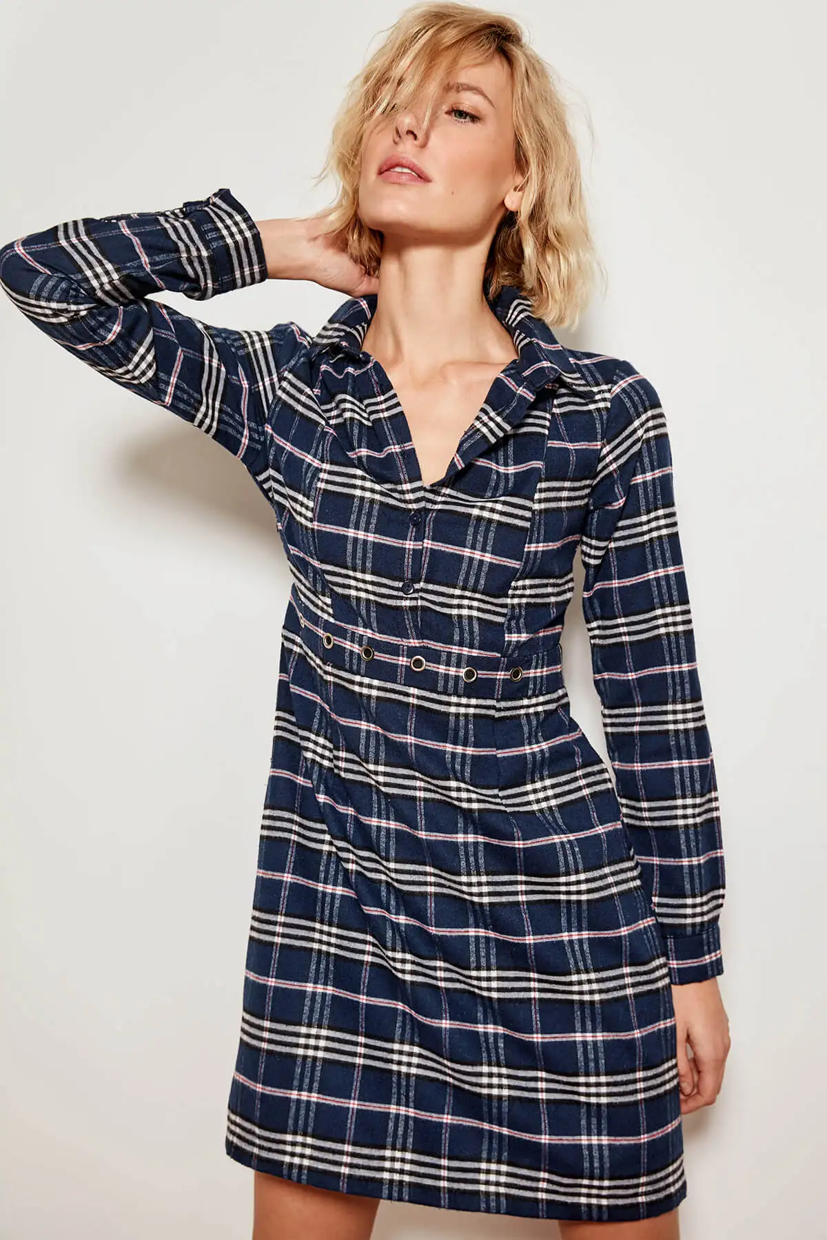

Trendyol Blue Plaid Dress Shirt TCLAW19AP0050